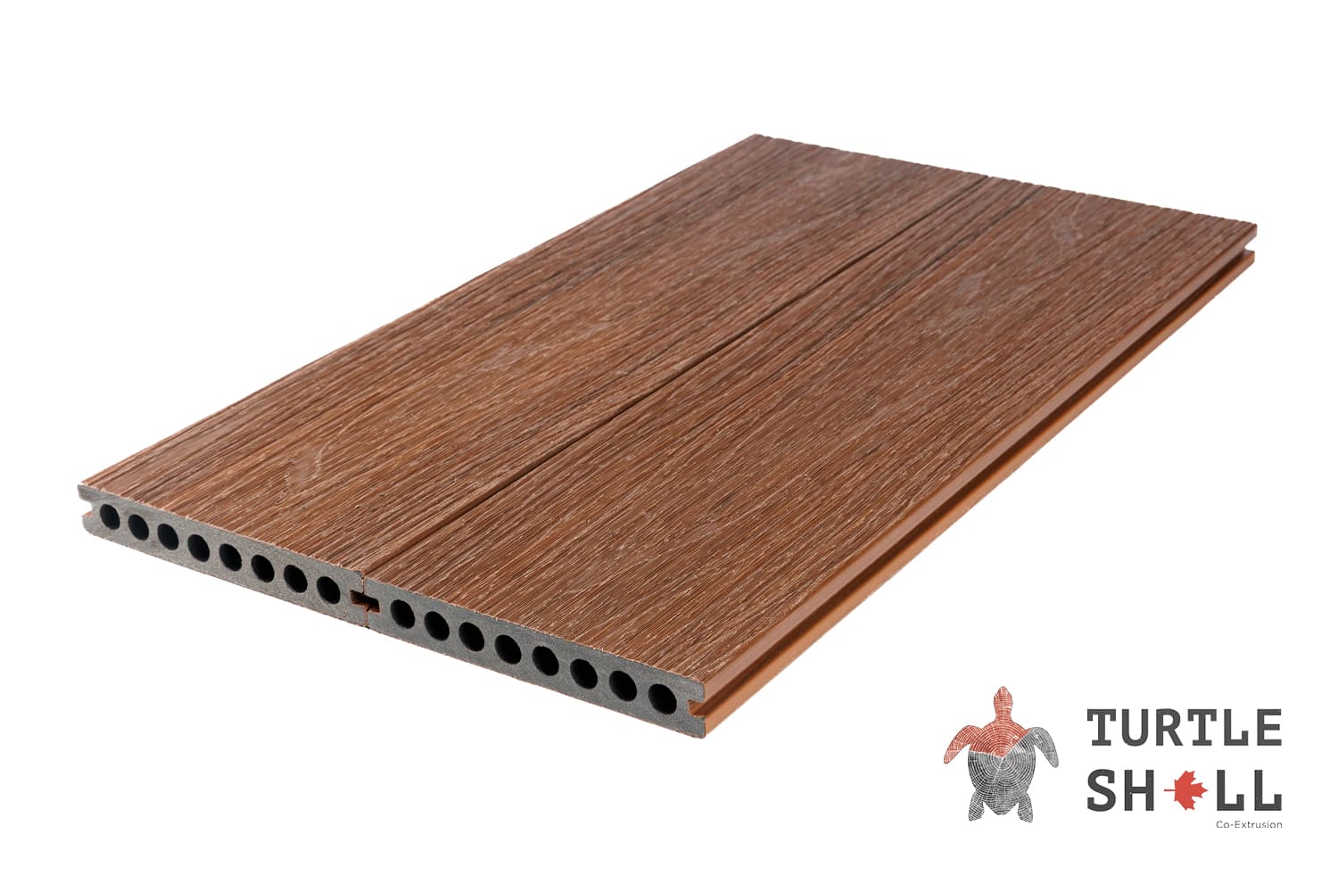 Террасная доска из ДПК Turtle Shell, Round, Australian Palisander, Co-Extrusion (Dual)