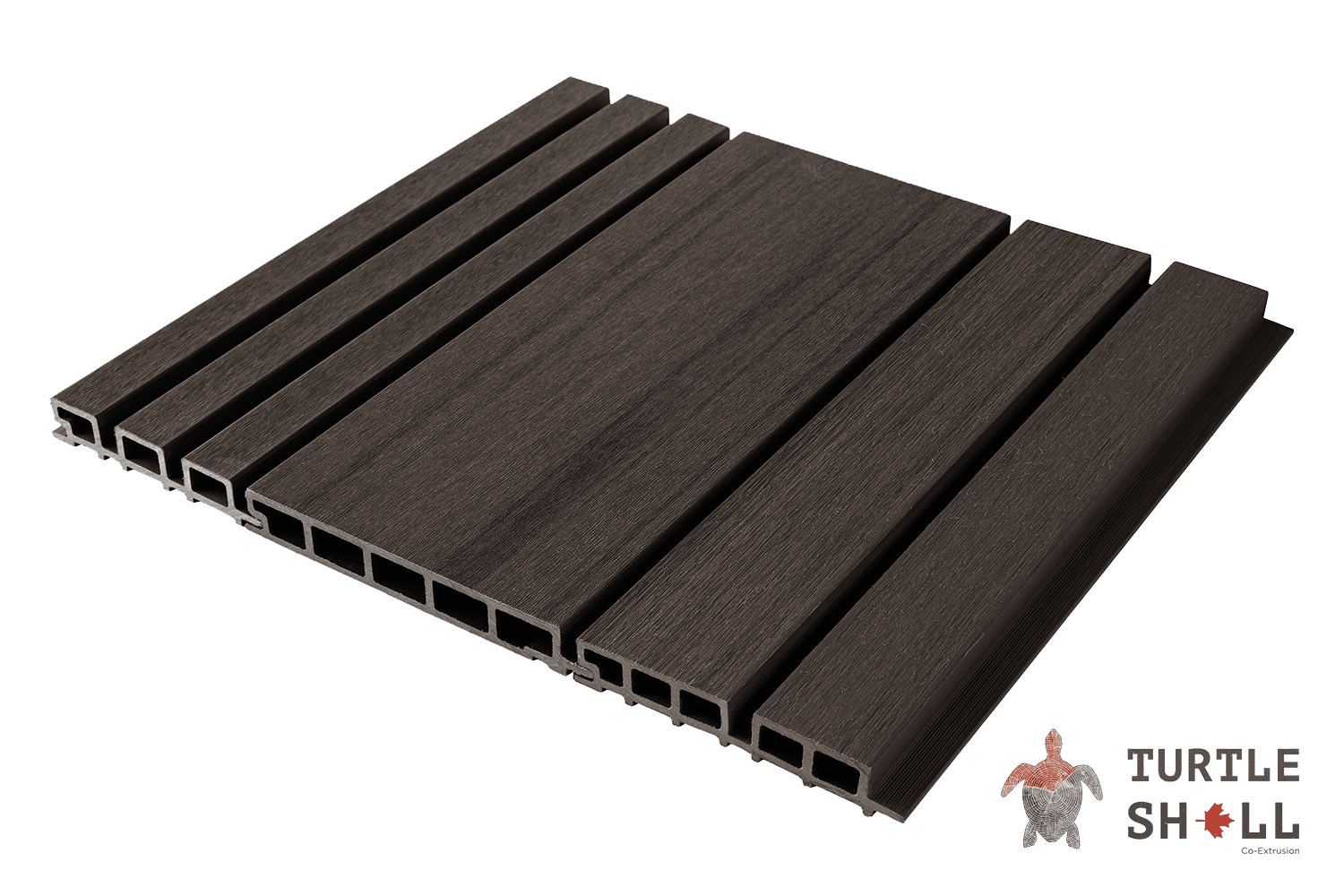 Фасадная (стеновая) реечная панель из дпк Middle Lines, Texas Hickory Co-Extrusion
