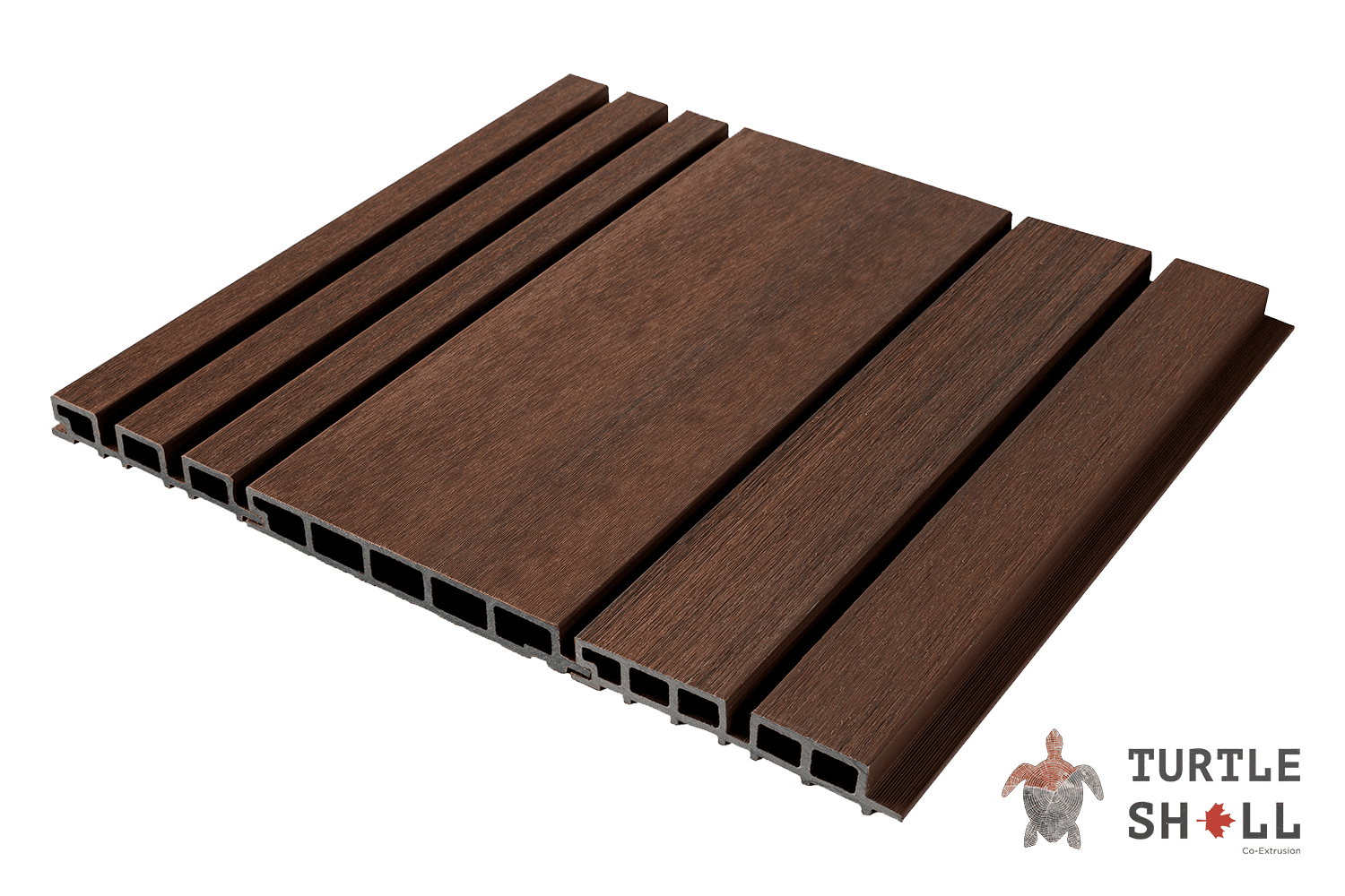 Фасадная (стеновая) реечная панель из дпк Wall Panels Middle Lines, Australian Palisander, Co-Extrusion
