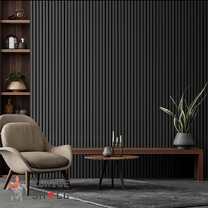 Реечные панели для внутренней отделки Turtle Shell Middle Lines, Faroese Smokewood, Co-Extrusion